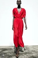 WIDE V-NECK JUMPSUIT