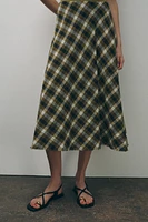 CHECKERED MIDI SKIRT ZW COLLECTION