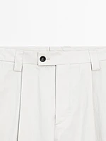 Cotton blend darted crepe trousers - Limited Edition