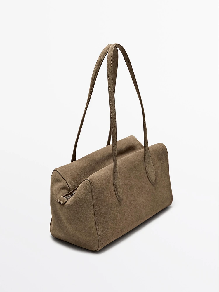 Sac satchel en croûte de cuir