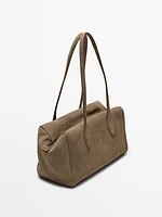 Sac satchel en croûte de cuir