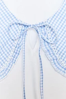 GINGHAM CHECK COMBINATION T-SHIRT