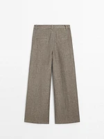 Pantalon à double pince 100 % lin