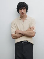 Pull polo contrastant 100 % coton