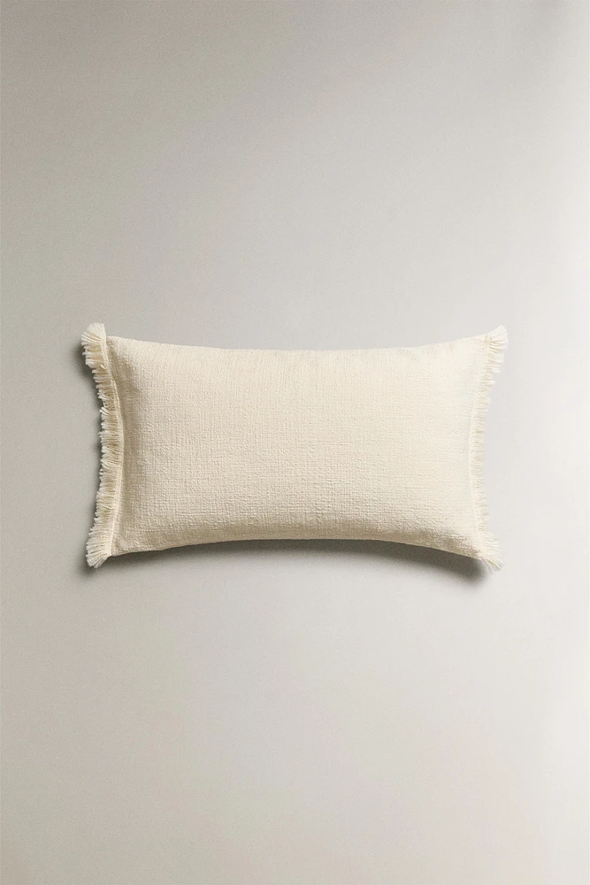 FRINGED THROW PILLOW COVER