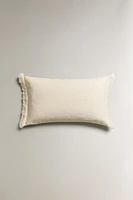FRINGED THROW PILLOW COVER