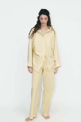 OVERSIZED STRIPED POPLIN SHIRT