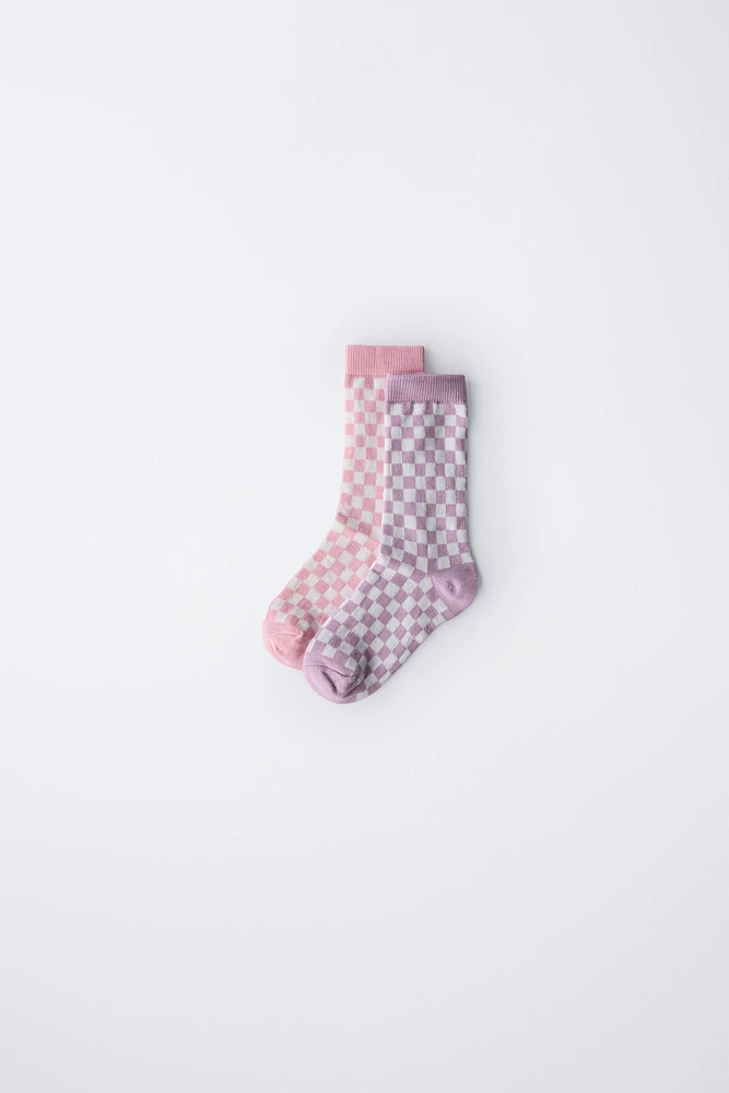 TWO-PACK OF CHECKERBOARD SOCKS