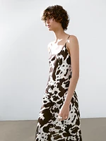 Robe midi nuisette à imprimé animal