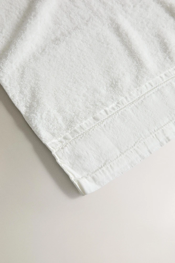 SERVIETTE DE BAIN COTON FRISE LIN