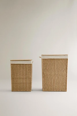 FABRIC-LINED LAUNDRY HAMPER