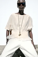 TOP EN MAILLE ET ORGANZA