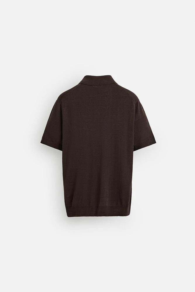 POLO EN MAILLE SOIE ET LIN