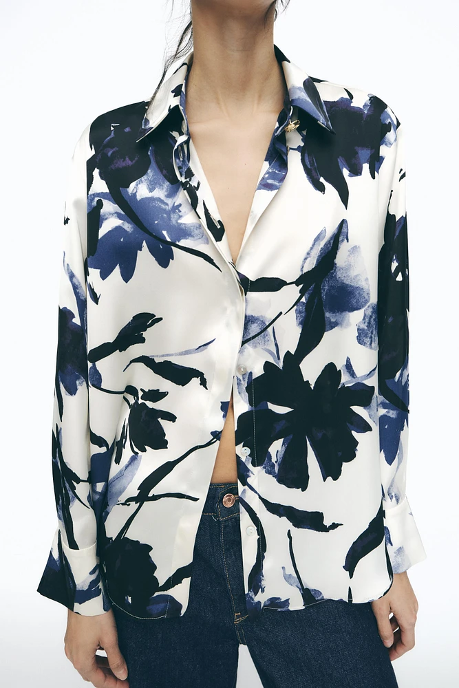 PRINTED SATIN SHIRT