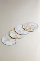 MOTHER-OF-PEARL COASTERS (PACK OF 4)