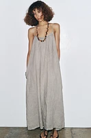 100% LINEN STRAPPY DRESS ZW COLLECTION