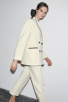ZW COLLECTION PANTS WITH CONTRAST PIPING