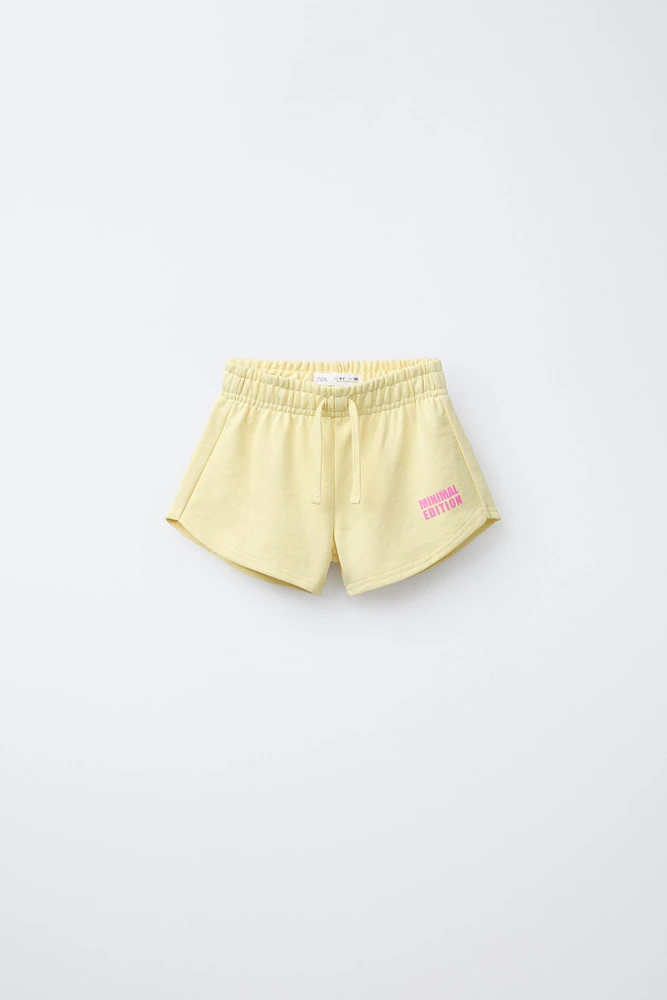 TEXT SWEATSHIRT AND BERMUDA SHORTS SET