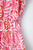 COMBI-SHORT TEXTURÉ À FLEURS