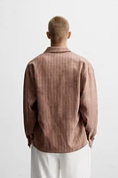 CHEMISE À RAYURES EFFET DÉLAVÉ