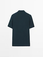 100% cotton textured knit polo shirt