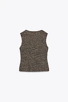 BUTTONED JACQUARD TEXTURED TOP