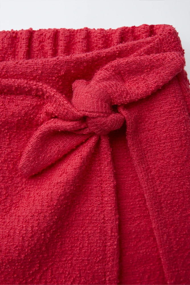 TEXTURED TIE SKORT