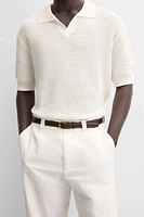 POLO EN MAILLE TEXTURÉE OUVERTE