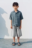FLOWY LINEN BLEND SHIRT