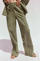 STRAIGHT LEG PANTS WITH OPENWORK EMBROIDERY