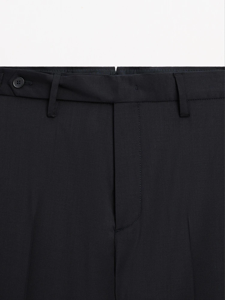 Pantalon habillé en laine mélangée