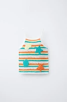 STRIPED KNIT TOP WITH SEA MOTIFS