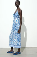 KNOT PRINT MIDI DRESS