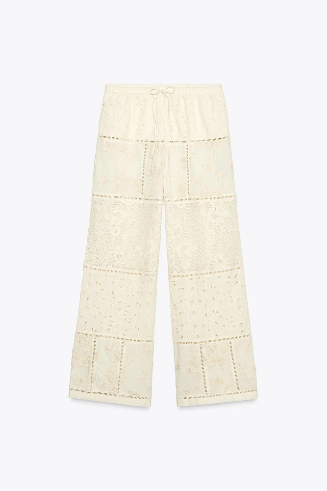 ZW COLLECTION PATCHWORK EMBROIDERED PANTS