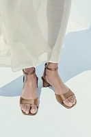 SATIN EFFECT HEELED SANDALS