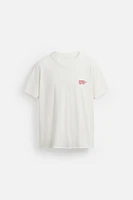 WASHED PRINT TEXT T-SHIRT