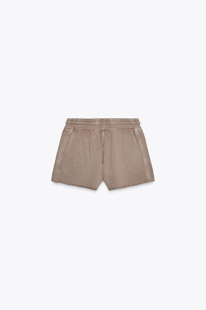 WASHED EFFECT FLEECE SHORTS