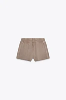 WASHED EFFECT FLEECE SHORTS