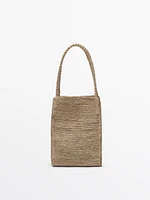 Natural raffia bucket bag