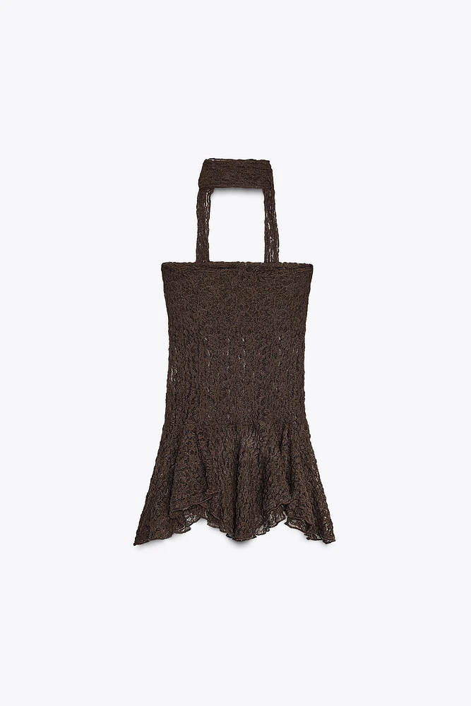 TOP DENTELLE FOULARD