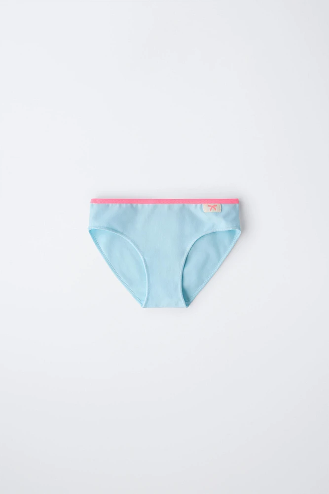6-14 ANS/ LOT DE SIX CULOTTES DÉTAILS FLUO