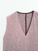 100% linen ruffled mini dress