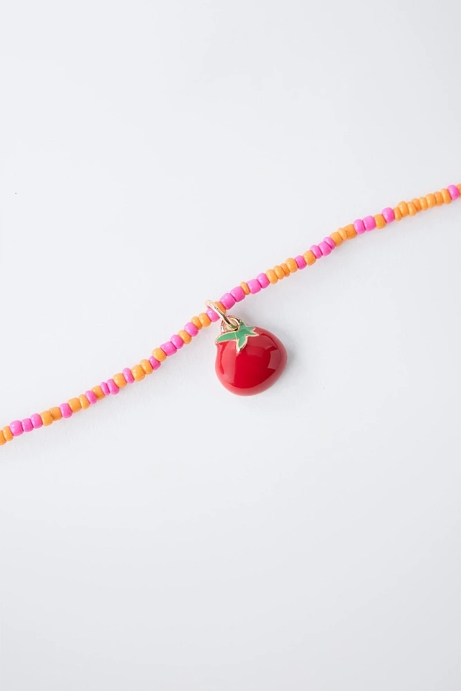 TWO-PACK OF TOMATO AND LEMON NECKLACES