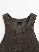 100% linen knit top