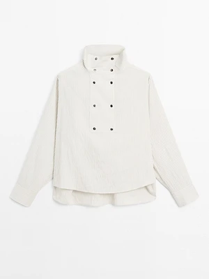 Chemisier fluide avec plastron boutonné