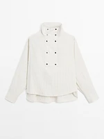 Chemisier fluide avec plastron boutonné