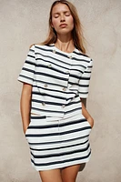 STRIPED SHORT SLEEVE BLAZER