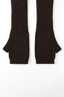 FINGERLESS RIBBED KNIT GLOVES