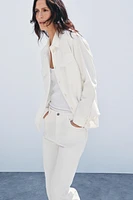 ZW COLLECTION STRAIGHT HIGH-WAIST CROPPED JEANS