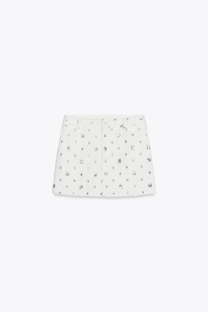 JUPE-CULOTTE À SEQUINS